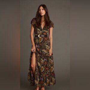 12th Tribe Dark Floral Maxi Dress